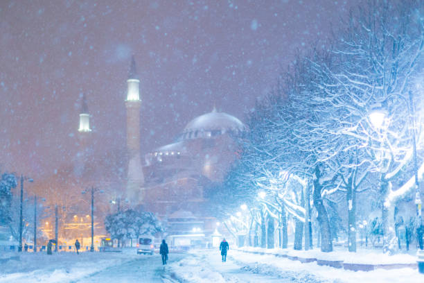 istock Istanbul sultanahmet, snow and landscape 1082345246