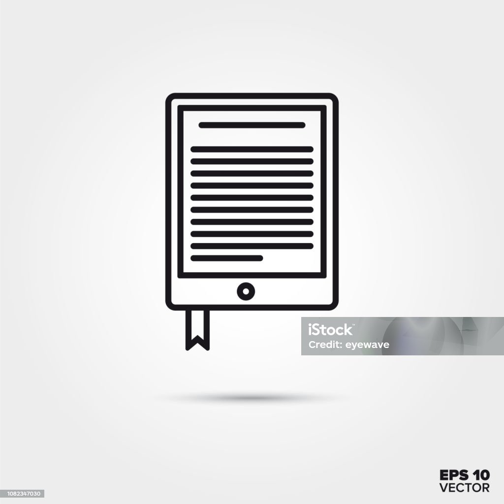 ebook reader vector line icon e-book reader line icon vector illustration. Media and entertainment symbol. Arts Culture and Entertainment stock vector