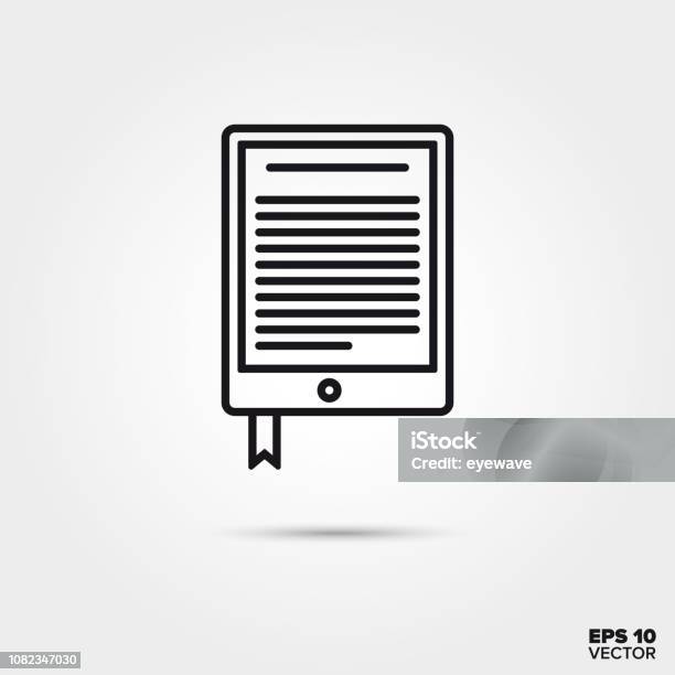 Ebook Reader Vector Line Icon Stock Illustration - Download Image Now - Arts Culture and Entertainment, Book, Bookmark