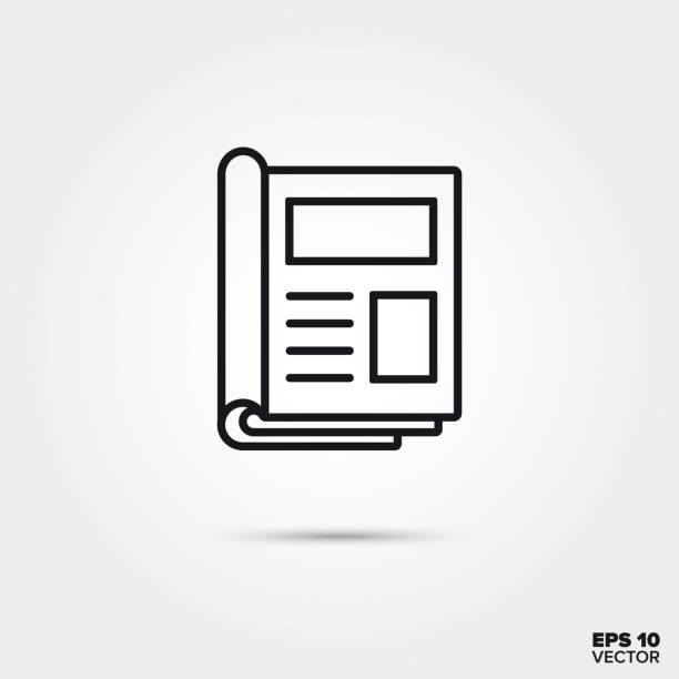 open magazine vector line icon magazine line icon vector illustration. Media and entertainment symbol. newspapers vector stock illustrations