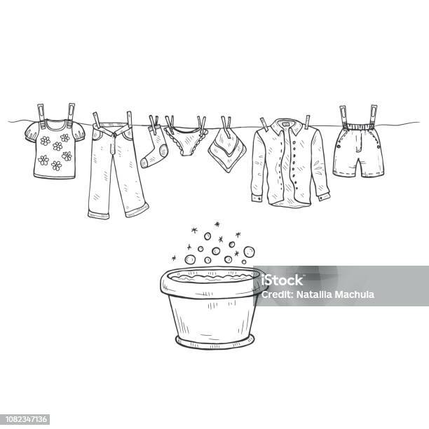 Laundry Stock Illustration - Download Image Now - Button Down Shirt, Care, Clean