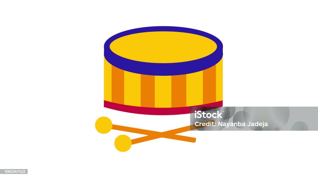 Snare drum and drumsticks Drum - Percussion Instrument stock vector
