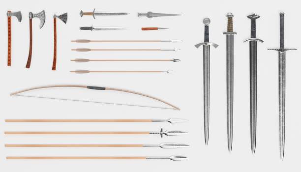 Realistic 3d Render of Viking Weapons