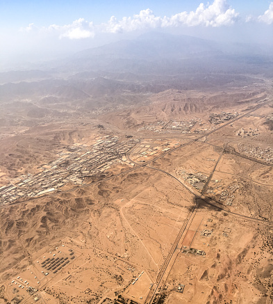 Aerial View Over Landscape in Oman.