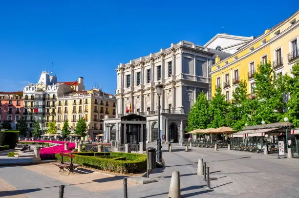 Eastern square (Plaza de Oriente) and Royal theatre (Teatro Real), Madrid, Spain