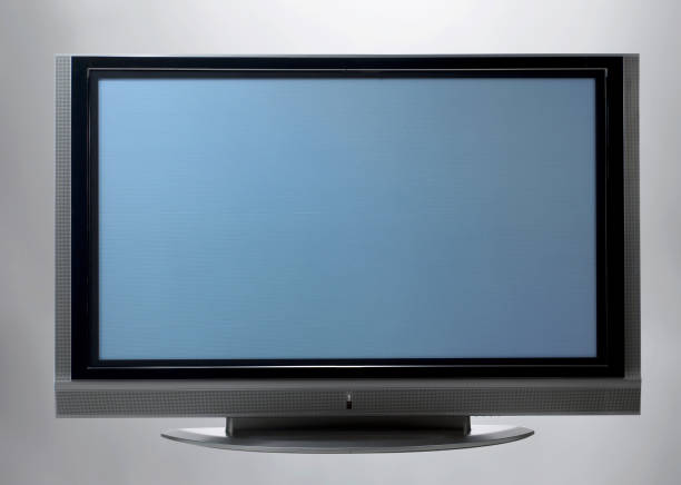 istock TV set isolated on gray background 1082359906