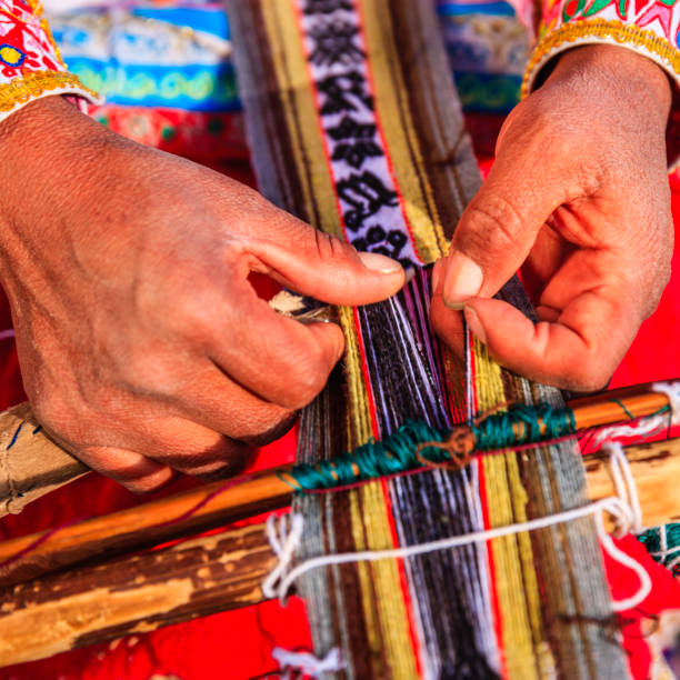 istock Peruvian woman weaving near Colca Canyon, Peru 1082367842