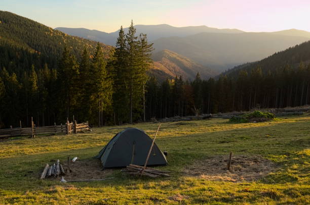 istock Hiking camp site in the mountains 1082369910
