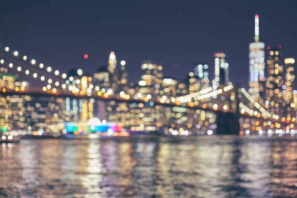 New York City at night View from Brooklyn