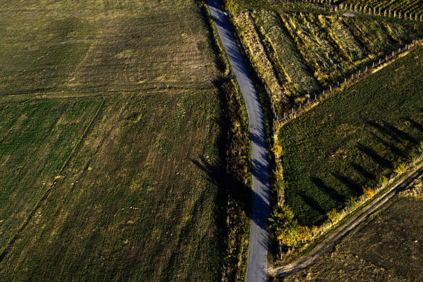 Luftbild-Drohne Ansicht mit Straße – Foto