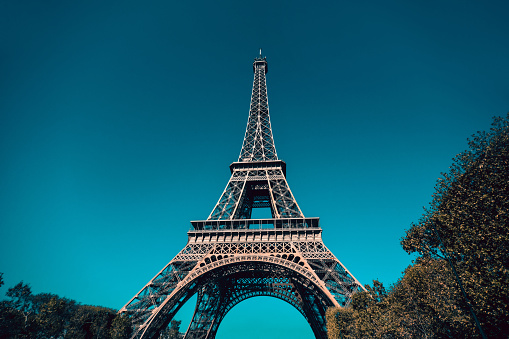 Low Angle View Eiffel's Tower In Paris, France