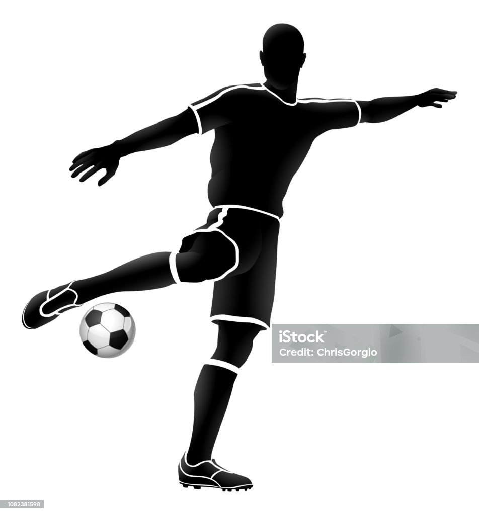 Soccer Football Player Sports Silhouette A soccer football player silhouette sports illustration Soccer Player stock vector