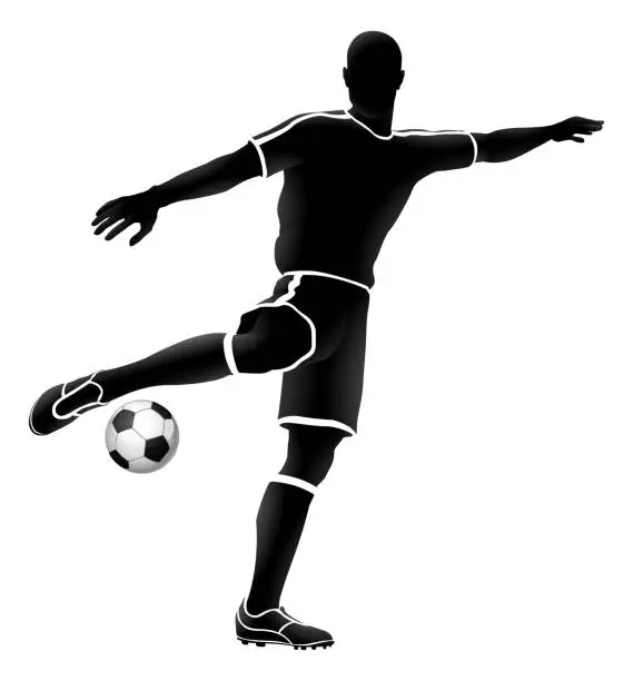 Vector illustration of Soccer Football Player Sports Silhouette