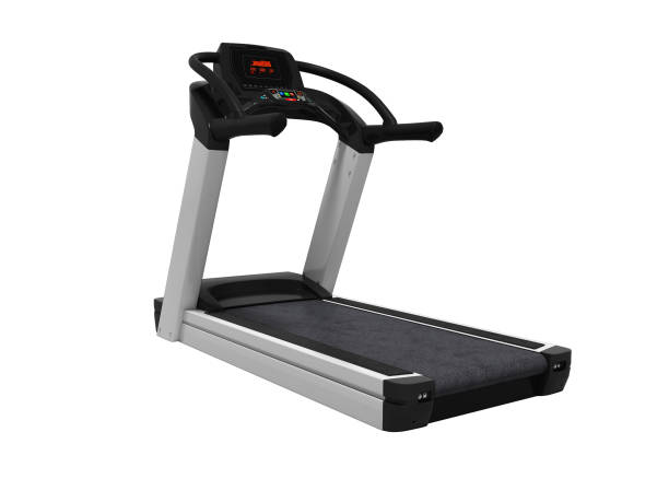 istock Treadmill for training in the gym 3d render on white background no shadow 1082382716