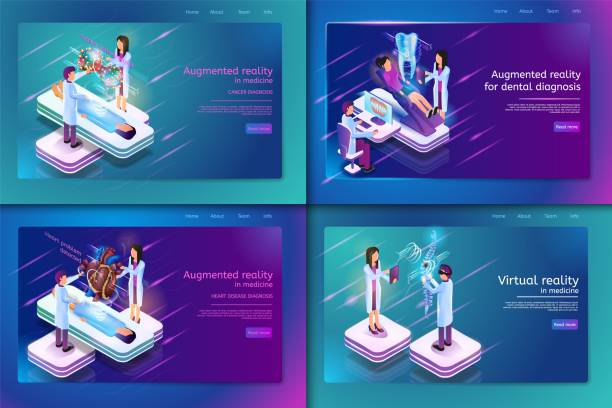 istock Set Banner Isometric Medical Treatment for Patient 1082386404