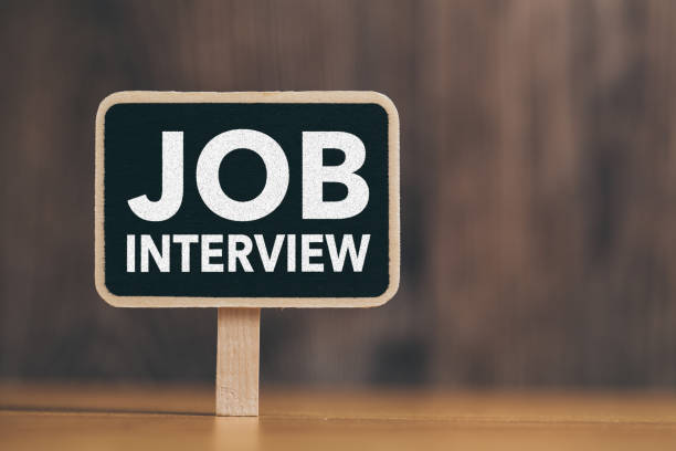 istock Job Interview Text On Blackboard Sign Board 1082393118