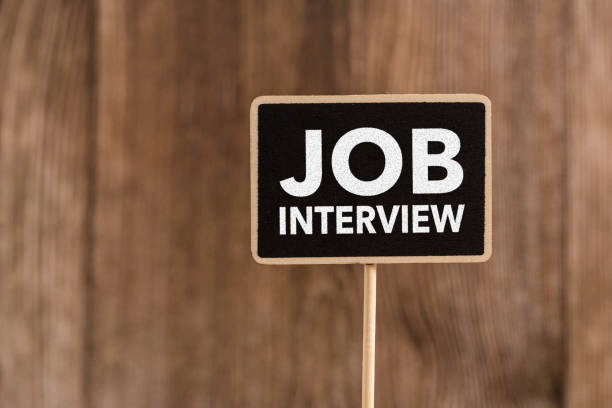 istock Job Interview Text On Blackboard Sign Board 1082393124