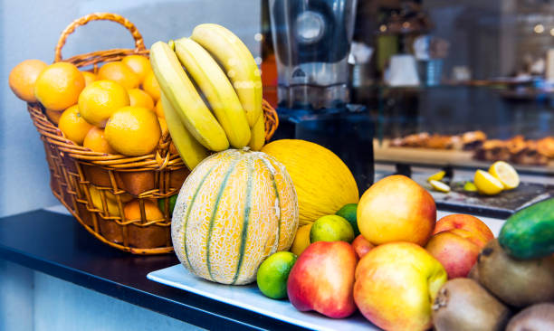 Variation fresh fruits in Milan, Italy