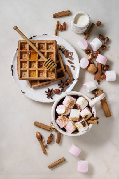 istock Cup of hot chocolate with marshmallow 1082394856