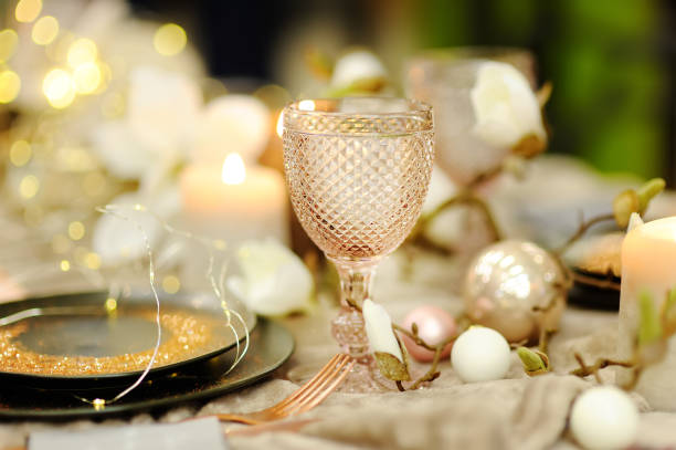 istock Table set for wedding reception or Christmas/New Year party 1082401500