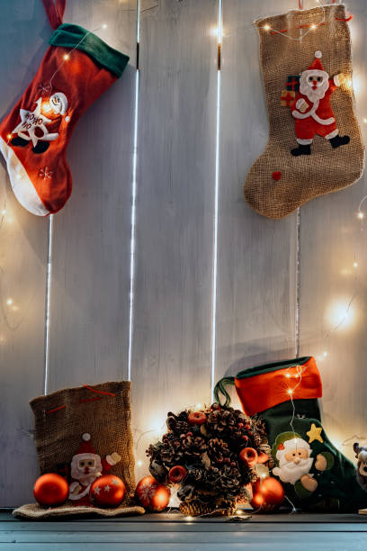istock Christmas decoration on a wooden background 1082402524