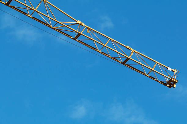 Israel, Haifa, Industrial construction crane,