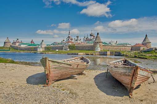 Ancient Solovetsky monastery on the White sea Russia