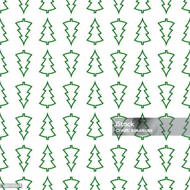 Ilustración de Árboles De Navidad De Patrones Sin Fisuras Envoltura De Regalos De Fondo De Papel Pintado Vector Año Nuevo Patrón Árbol De Navidad Contorno De Pino Verde y más Vectores Libres de Derechos de A la moda
