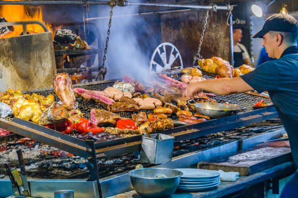 Traditional Food and Drink Market, Montevideo, Uruguay stock photo
