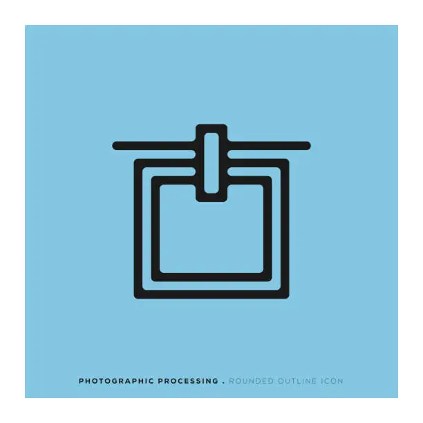 Vector illustration of Photographic Processing Rounded Line Icon