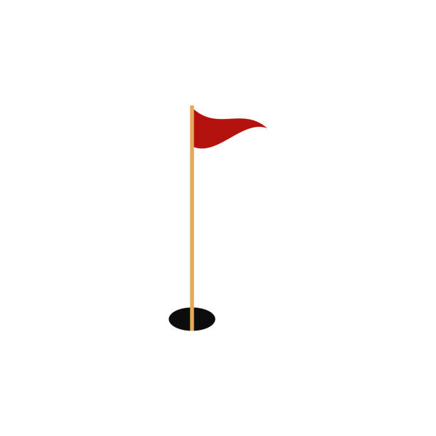 illustrazioni stock, clip art, cartoni animati e icone di tendenza di ðμð°ññññ - golf flag golf flag pennant