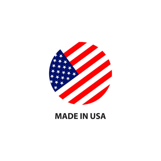 ÐÐµÑÐ°ÑÑ Made in USA logo icon. Vector eps10 usa made in the usa industry striped stock illustrations