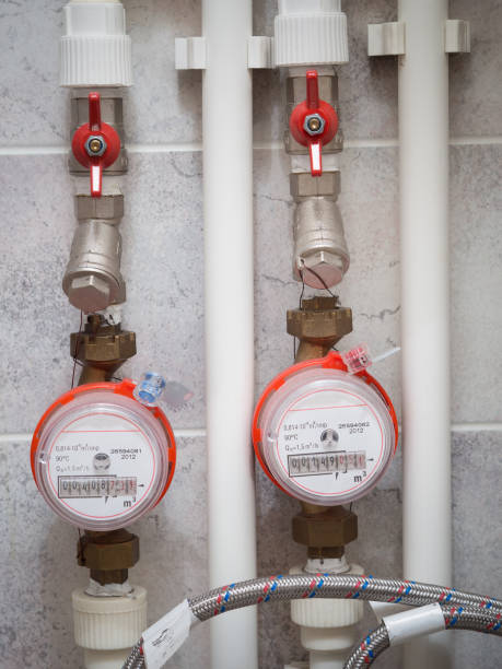 istock Water meters on the water pipe 1082419758