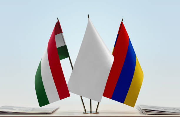 istock Flags of Hungary and Armenia 1082421786