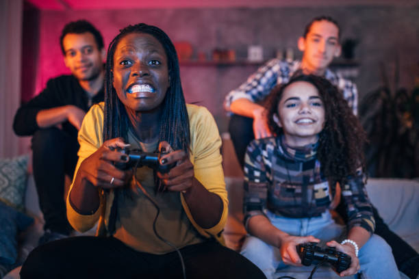 istock Girls playing video games 1082421946