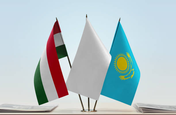 istock Flags of Hungary and Kazakhstan 1082422394
