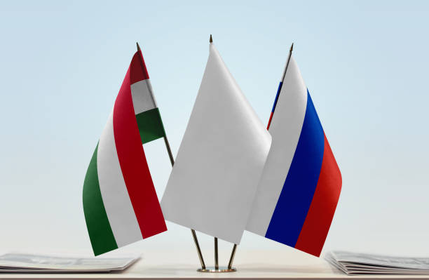 istock Flags of Hungary and Russia 1082423838