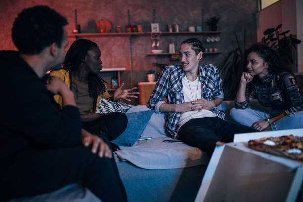 istock Friends relaxing at home 1082424450
