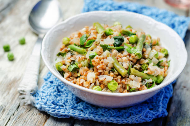 istock Buckwheat with green peas and beans 1082429738
