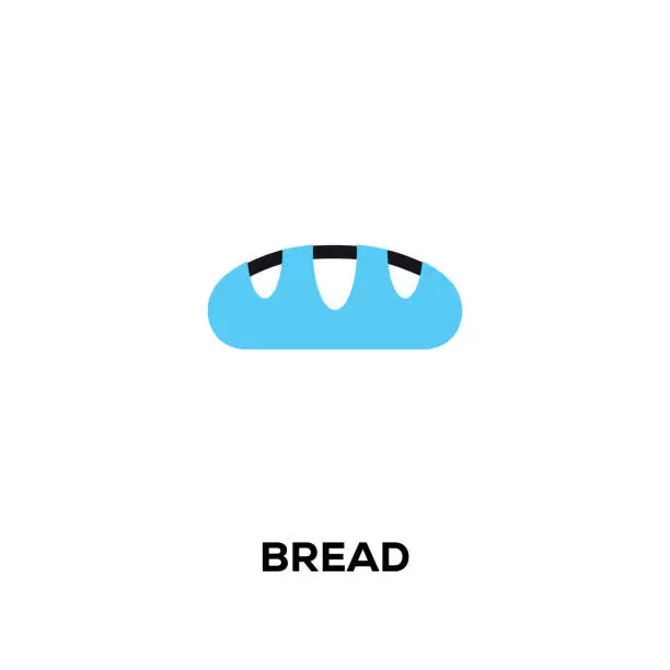 Vector illustration of Flat line design style modern vector Bread icon