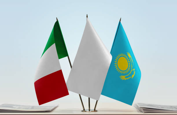 istock Flags of Italy and Kazakhstan 1082431676