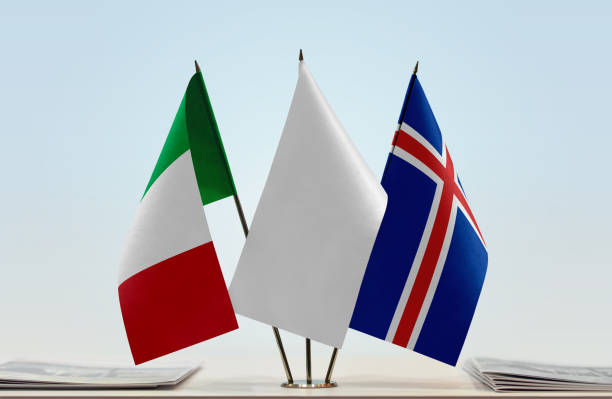 istock Flags of Italy and Iceland 1082431796