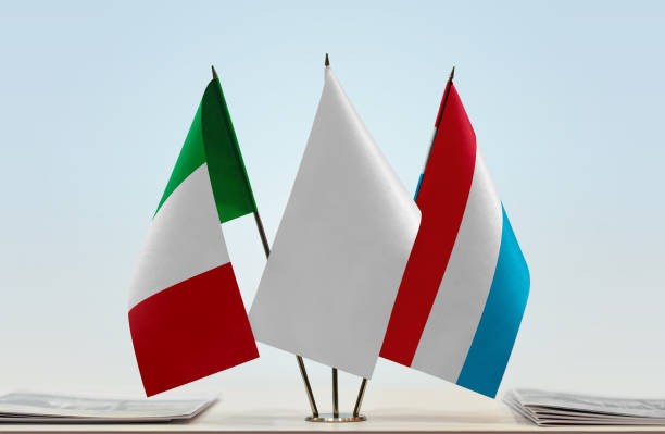 istock Flags of Italy and Luxembourg 1082432110