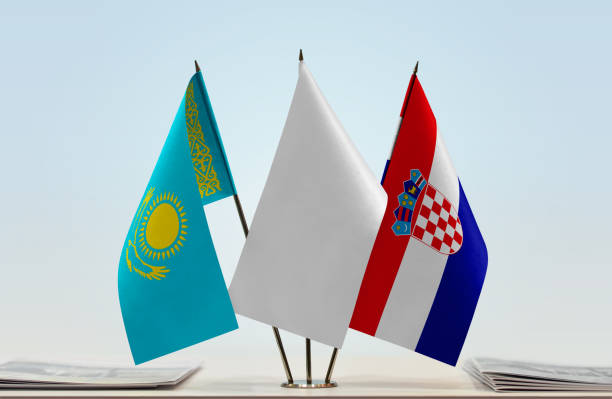 istock Flags of Kazakhstan and Croatia 1082433662