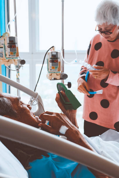 istock Elderly patients in hospital bed 1082433840