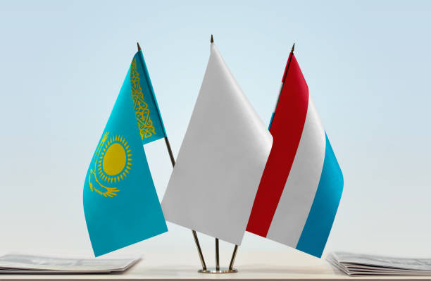 istock Flags of Kazakhstan and Luxembourg 1082433994