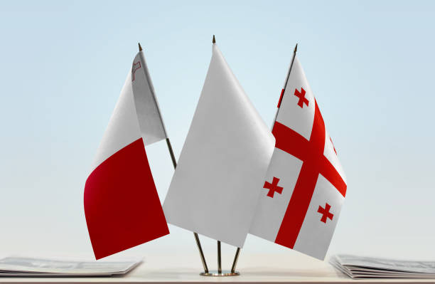 istock Flags of Malta and Georgia 1082454212