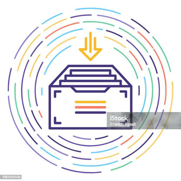 Medical Records Line Icon Illustration Stock Illustration - Download Image Now - Record - Analog Audio, Healthcare And Medicine, Reliability
