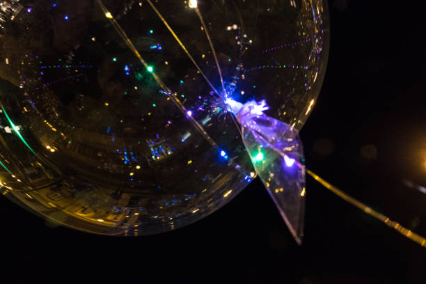 istock LED transparent balloon with illuminated garlands. 1082454606