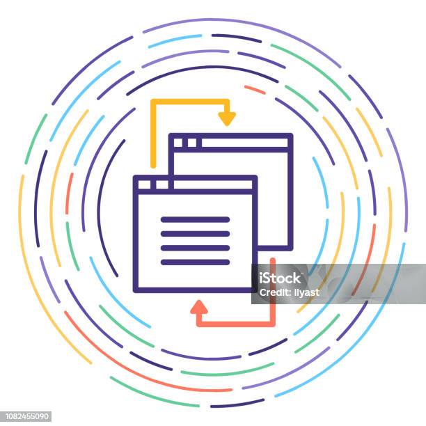 Cross Browser Testing Line Icon Illustration Stock Illustration - Download Image Now - Change, Web Page, Document